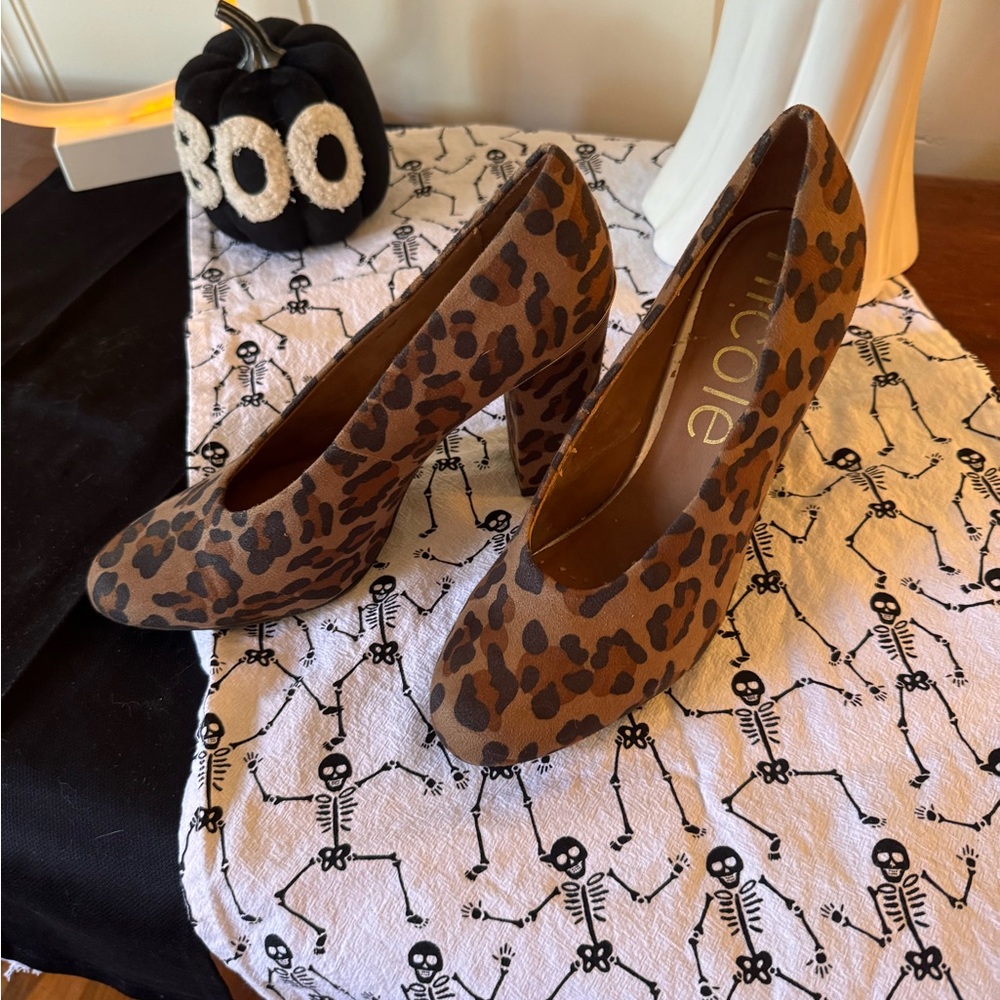 Nicole Brown Leopard Pattern Heels